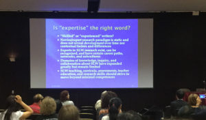 Slide from expertise presentation at SSLW