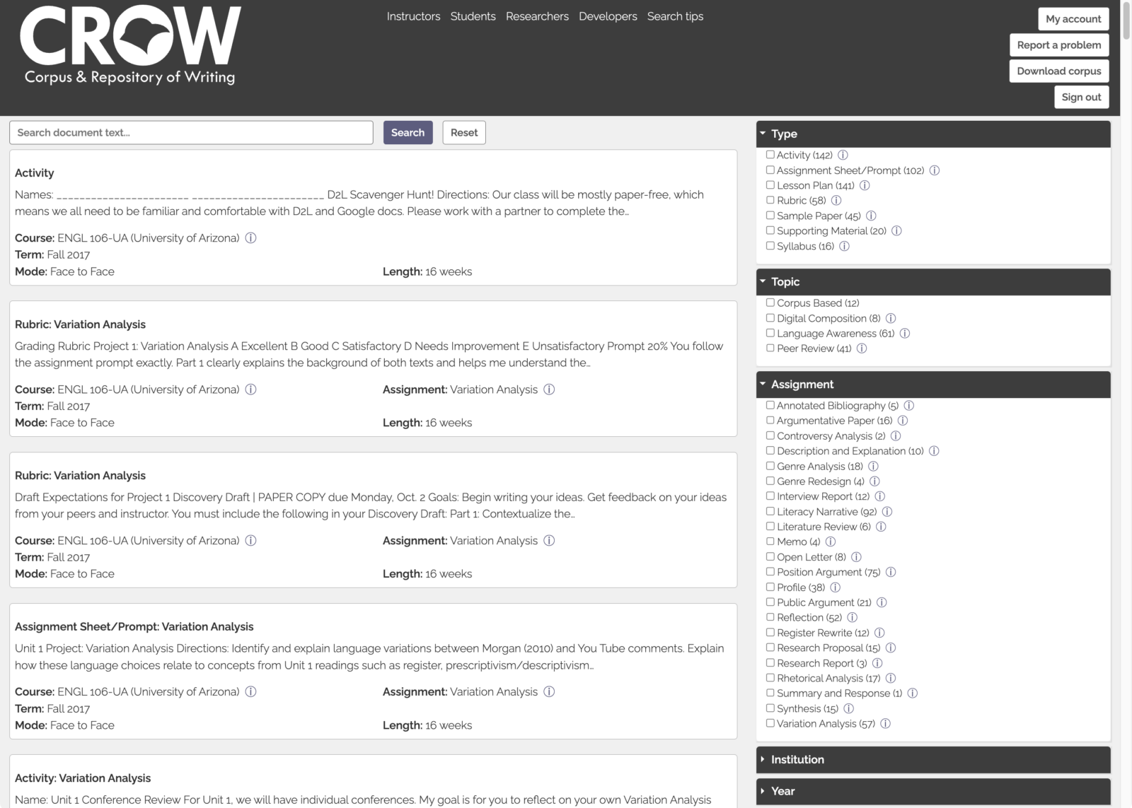 About the Repository – Crow
